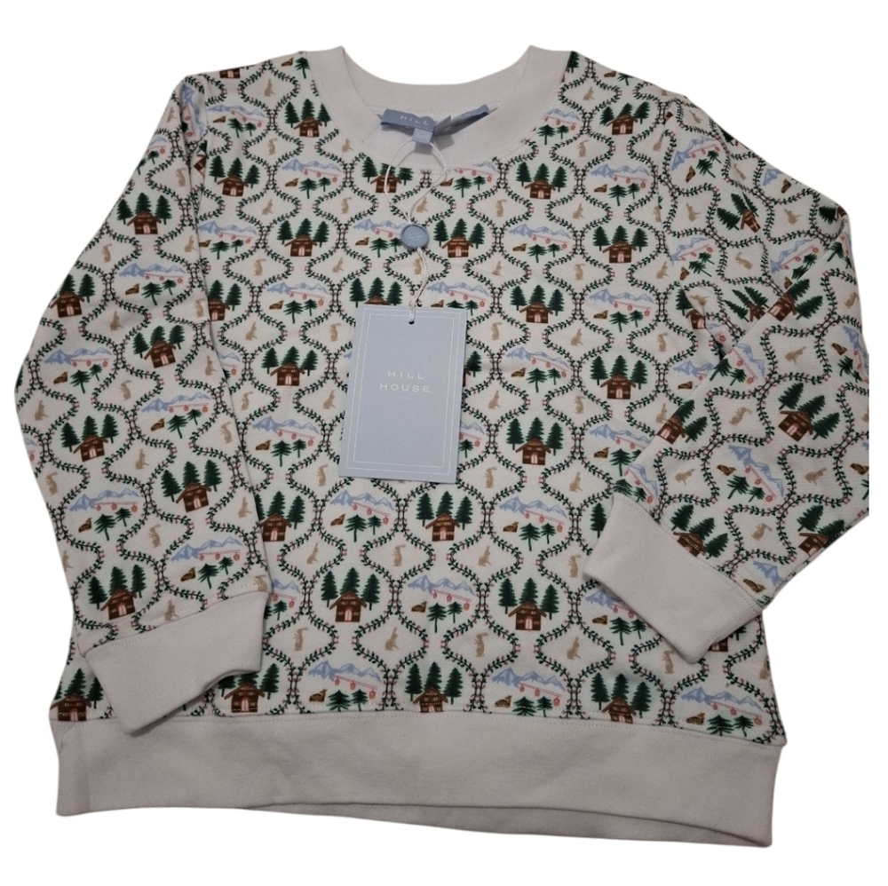 Hill House The Tiny White Ski Chalet Sweater Size 5/6